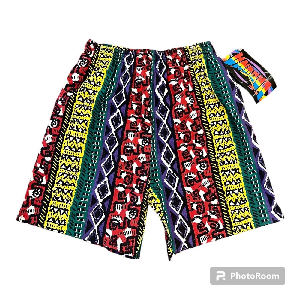 Boys Size 18 Vintage 90s Retro Swim Trunks Bright Colors Fun Patterns Rare NWT